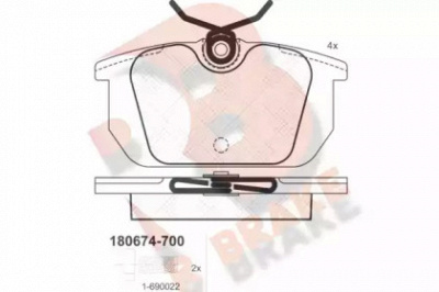 R BRAKE rb0674700 -  Комплект тормозных колодок, дисковый тормоз